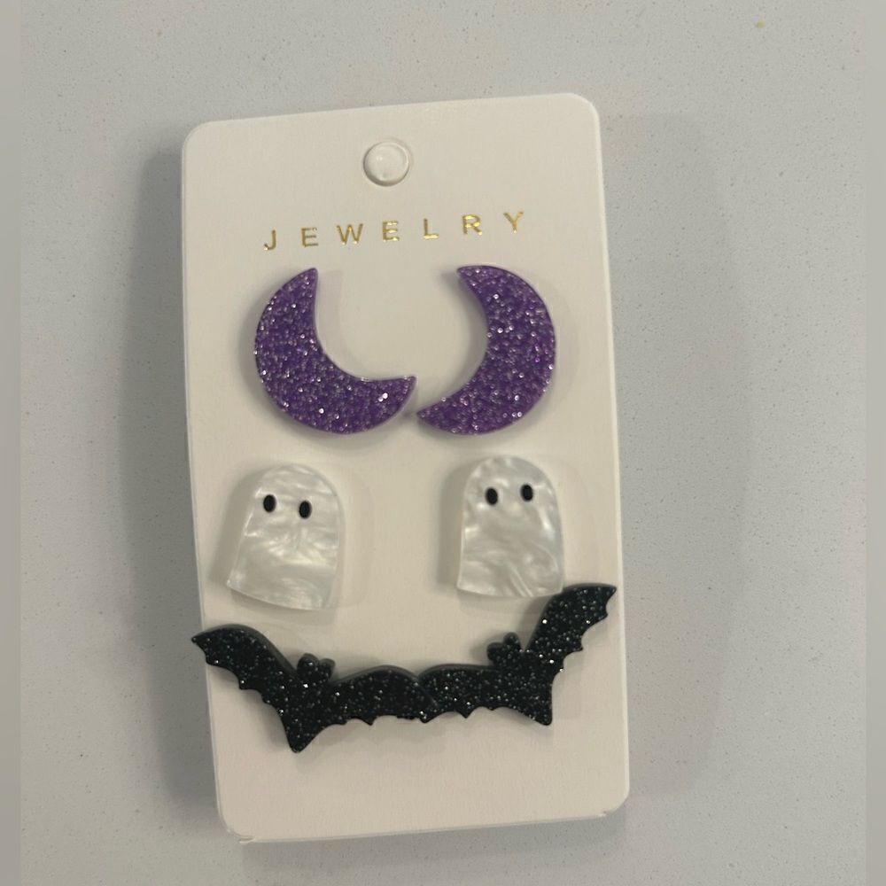 Set of three Halloween earrings